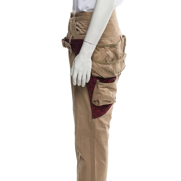 KMRii Japan 2000's Gemstone 3D Asymmetric 8 Pockets Cargo Pants, Tan, 31US - Picture 12 of 13